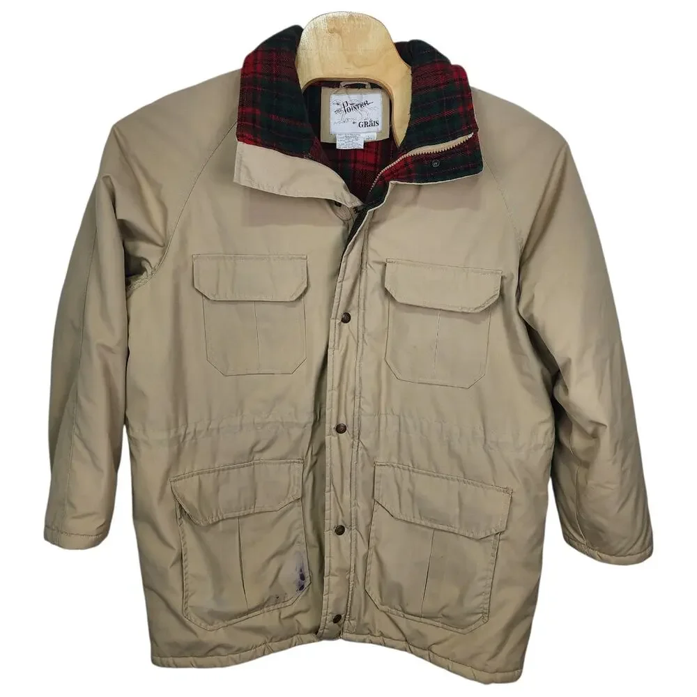 vintage men's The Pointer By Grais Heavy Coat blanket lined full zip jacket L